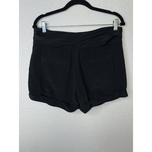 Elizabeth And James 100% Silk Shorts Black Dress Shorts Pleated Cuff Size 4 1B - Picture 5 of 10